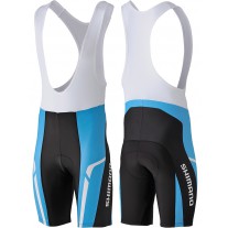 Spodenki rowerowe SHIMANO PRINT BIB z wkładką niebieskie