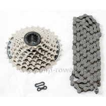 Zestaw SHIMANO kaseta HG41-8 rzędów łańcuch SHIMANO HG40 spinka
