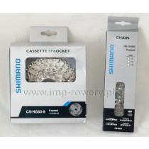 Zestaw SHIMANO DEORE kaseta HG50-9 + łańcuch SHIMANO HG53
