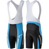 Spodenki rowerowe SHIMANO PRINT BIB z wkładką niebieskie