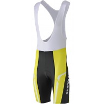 Spodenki rowerowe SHIMANO PRINT BIB z wkładką żółte