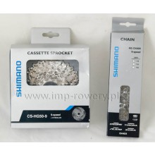 Zestaw SHIMANO DEORE kaseta HG50-9 + łańcuch SHIMANO HG53