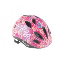 Kask-rowerowy-BUGGIE-pink flowers-dziecięcy